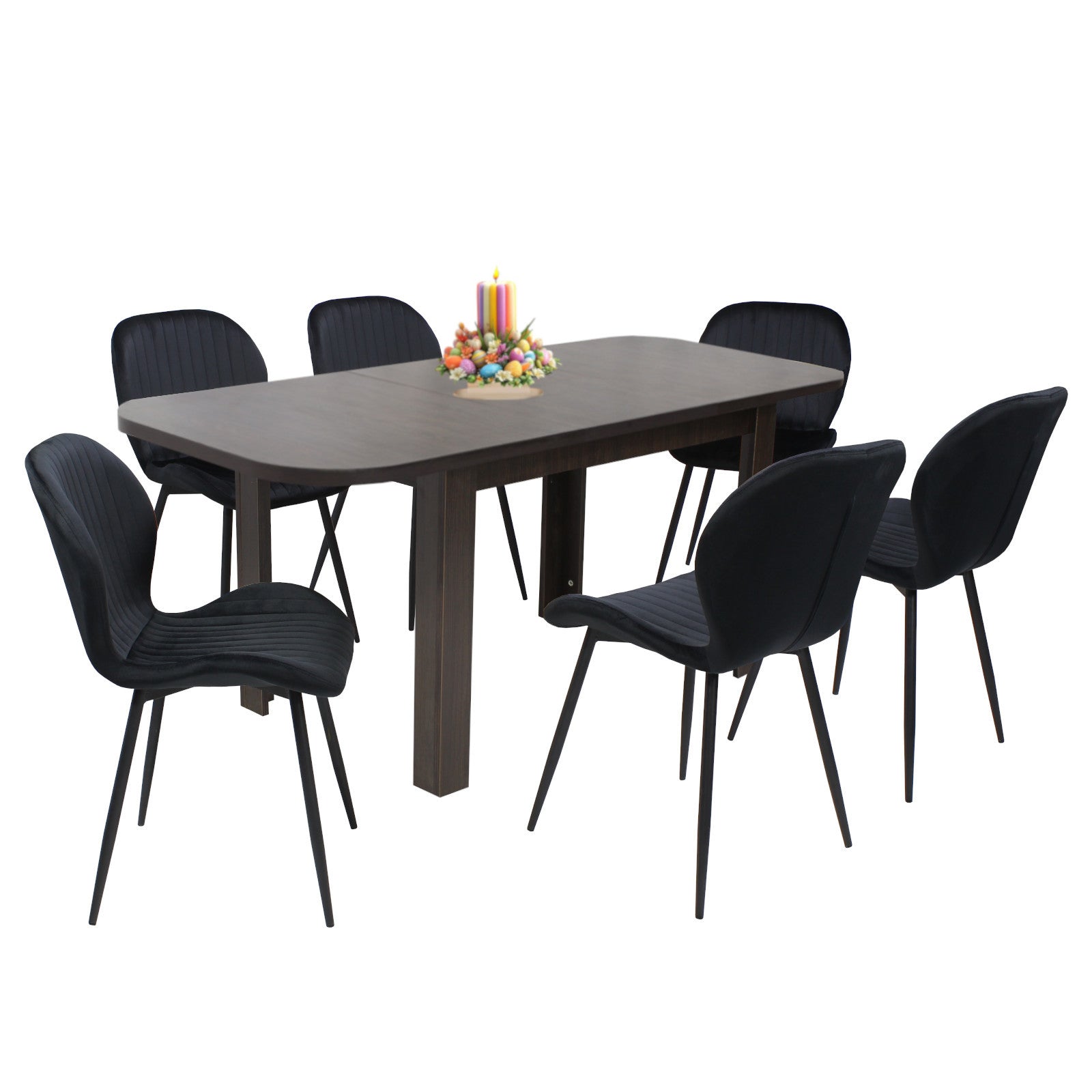 Tischset Roma Wenge mit 6 Estera Stühlen