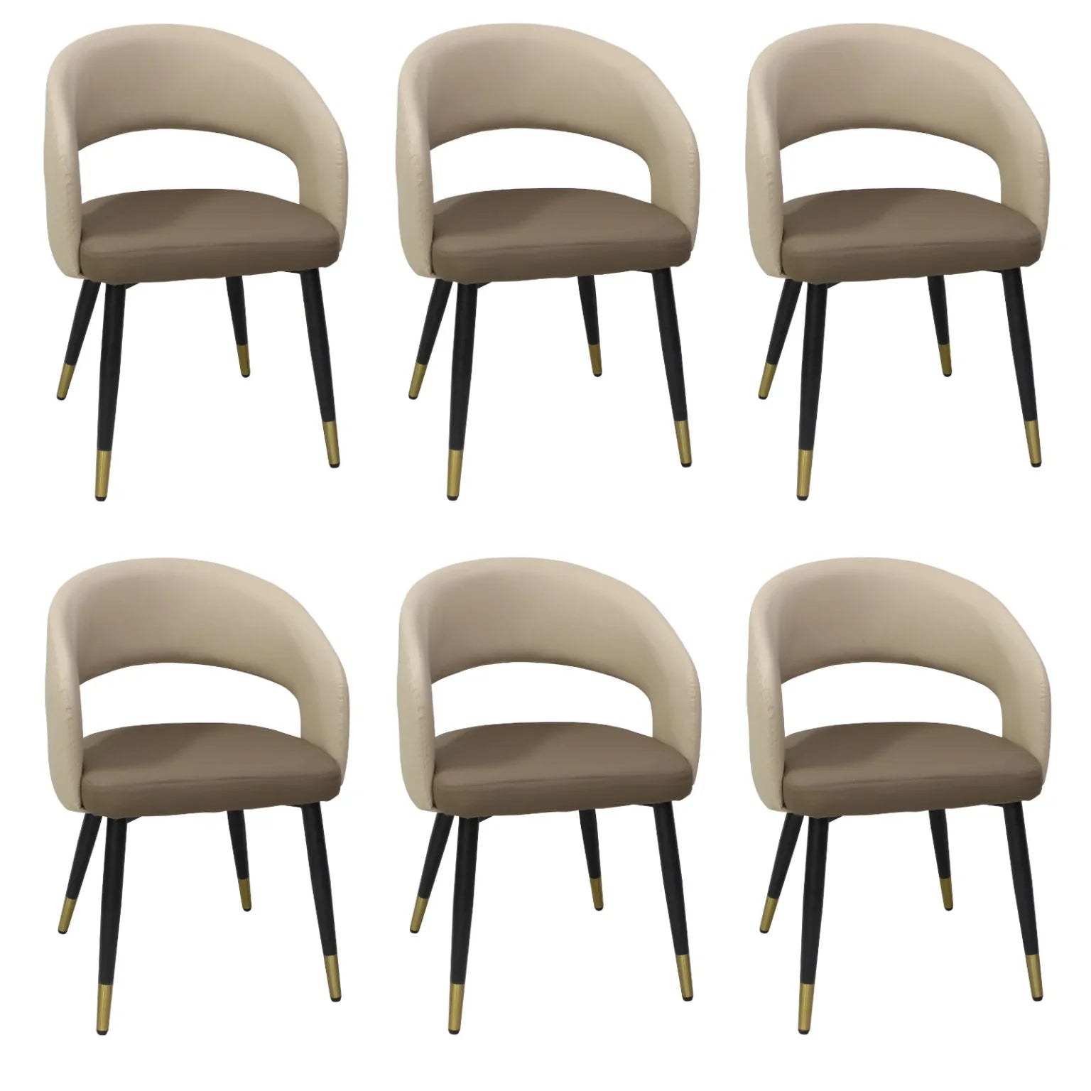 Set mit 6 Stühlen Lusso (Kunstleder)