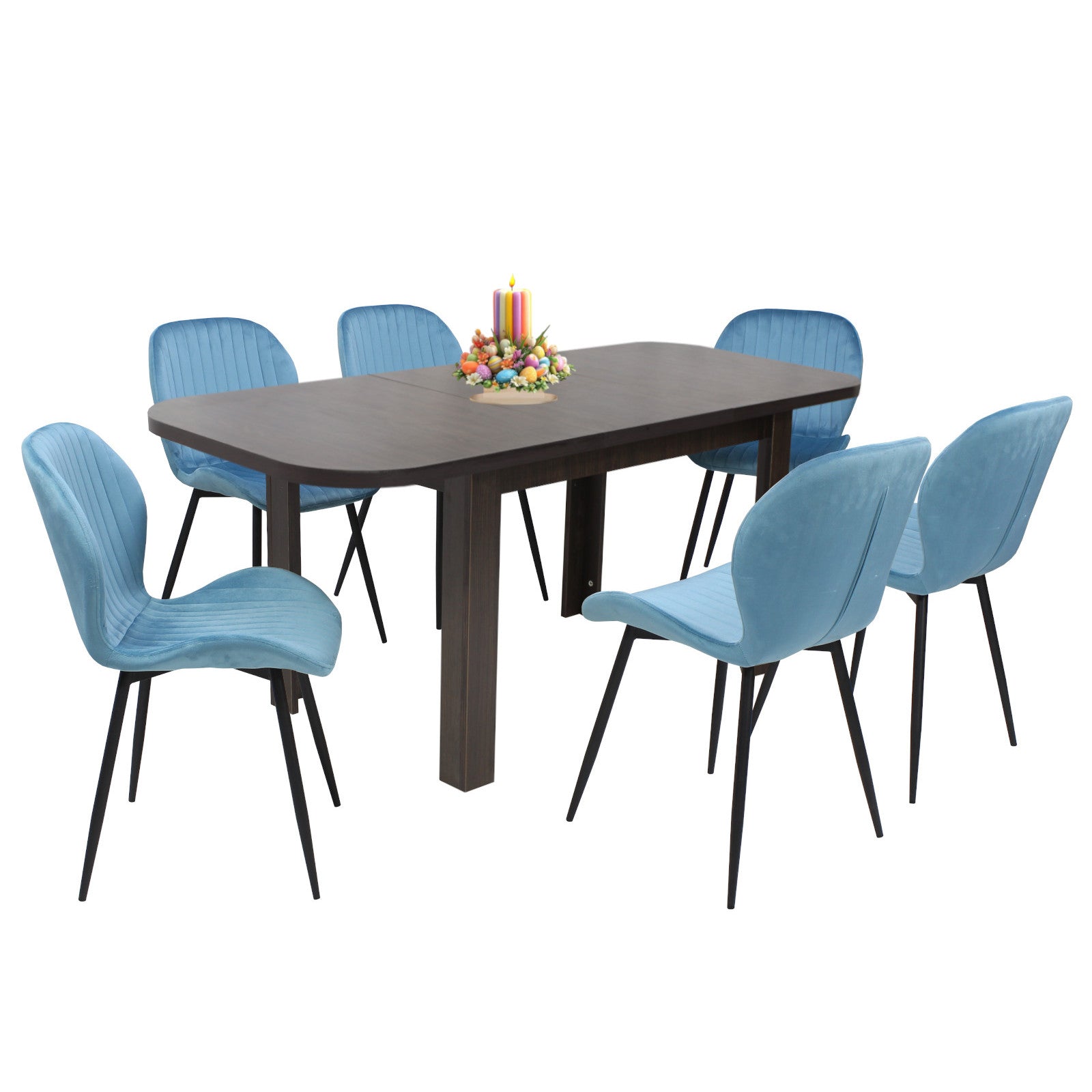Tischset Roma Wenge mit 6 Estera Stühlen