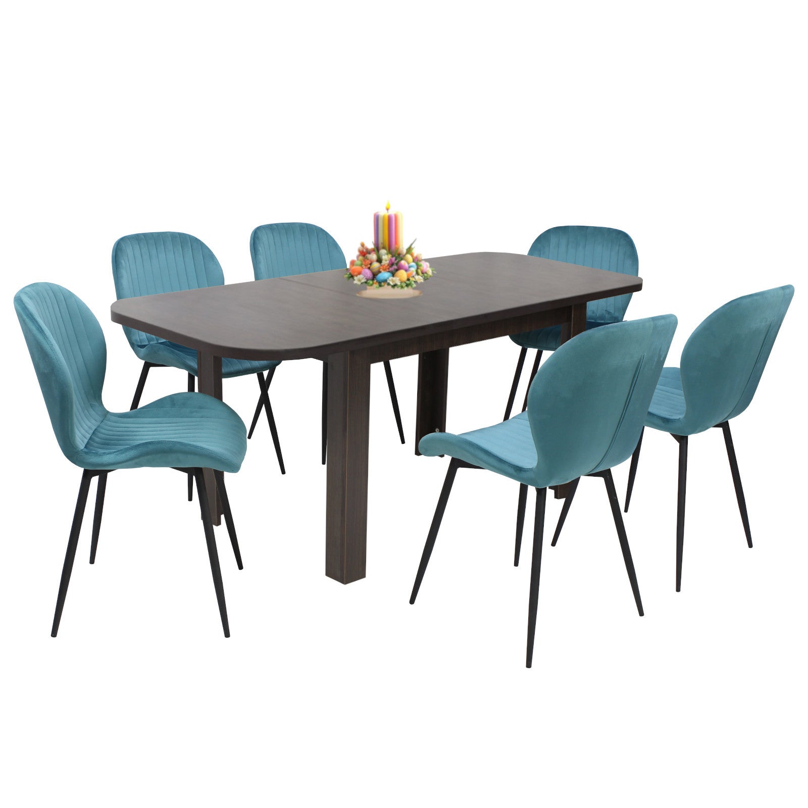 Tischset Roma Wenge mit 6 Estera Stühlen