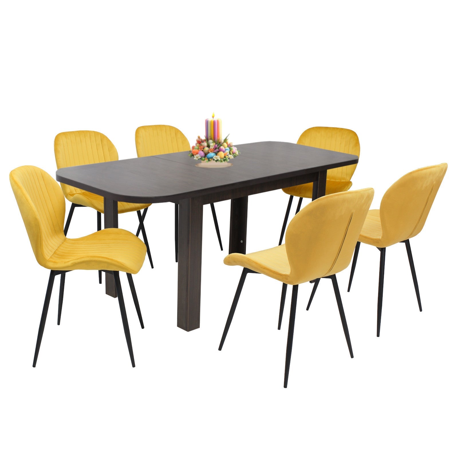 Tischset Roma Wenge mit 6 Estera Stühlen