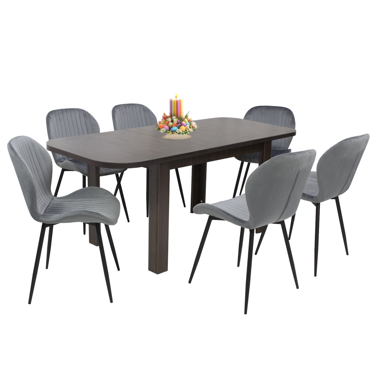 Tischset Roma Wenge mit 6 Estera Stühlen
