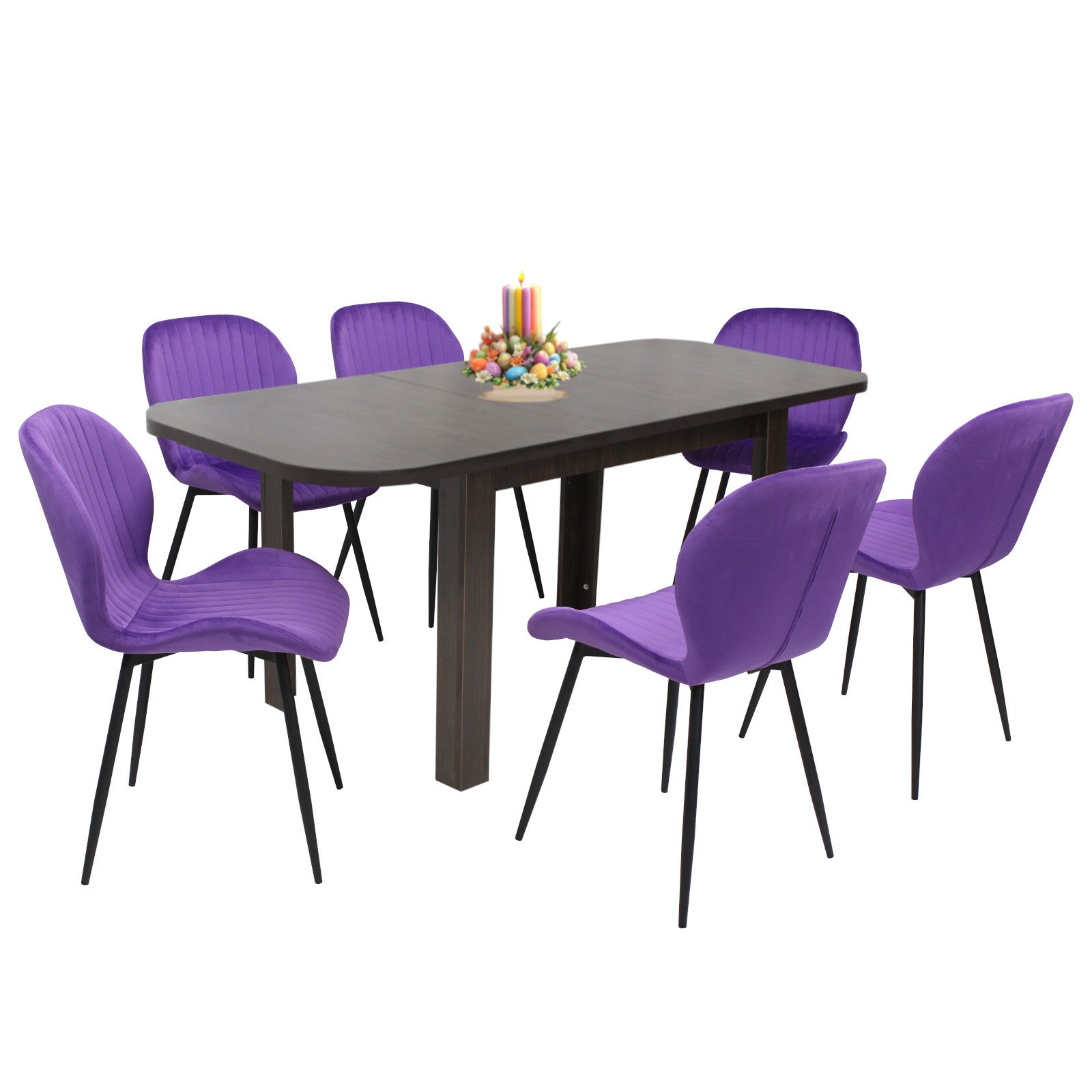 Tischset Roma Wenge mit 6 Estera Stühlen