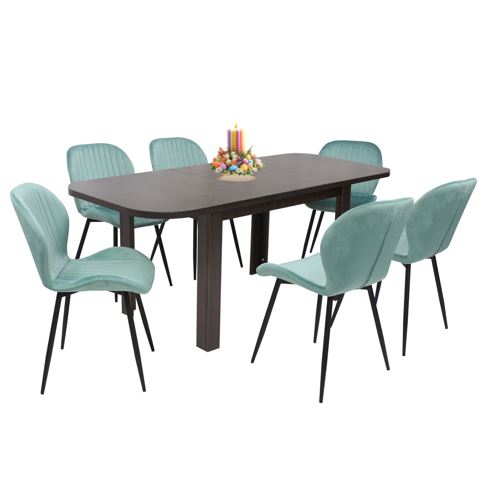 Tischset Roma Wenge mit 6 Estera Stühlen
