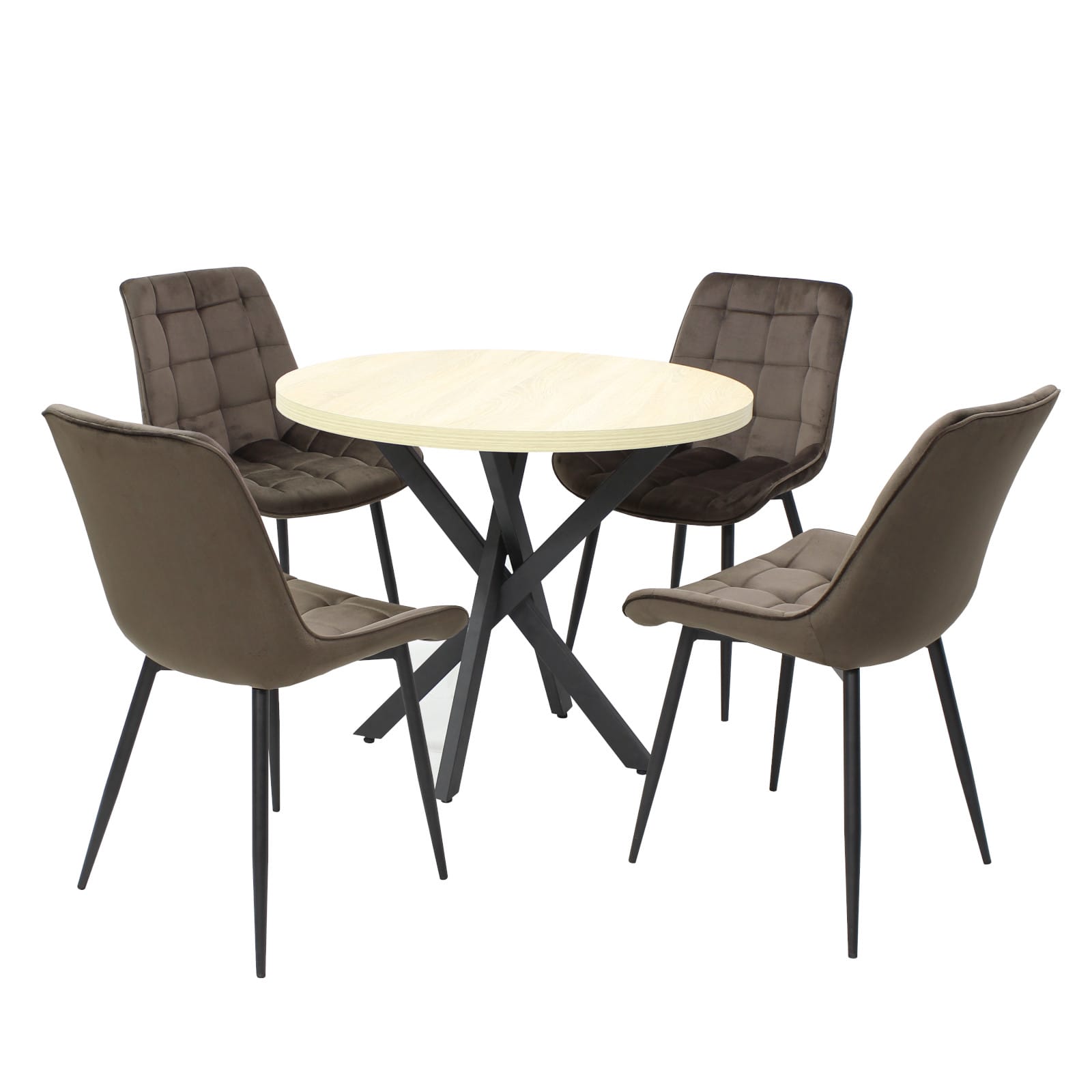 Tisch Vega mit 4 Onix Stühlen